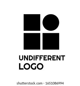 diseño plano con icono de logotipo y diseño circular y cuadrado