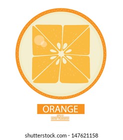 Circle. Square. Orange fruits vector illustration