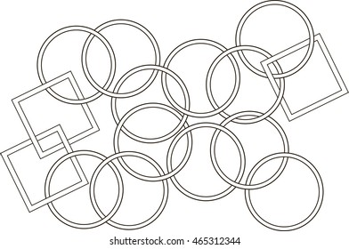 Circle and Square pattern, Abstract background

