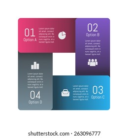 circle square ribbons infographics. Template for your business presentation