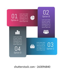 circle square ribbons infographics. Template for your business presentation