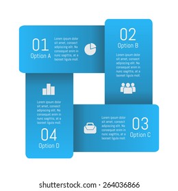circle square ribbons infographics. Template for your business presentation