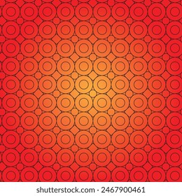 Circle and square shape mixed geometric seamless pattern design. red and orange colored.