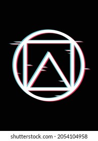 Circle, square and triangle on black background. Illustration