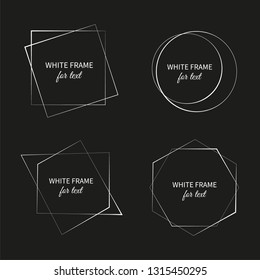 Circle, square, triangle, polygon, frame for the holiday. White frame for text. 