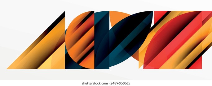 Circle, square, triangle shapes geometric minimal background