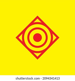 Circle squares abstract logo vector image