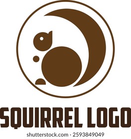 Circle, squirrel, silhouette, brown, bold.