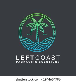 circle stamp Line Art Style for palm beach logo