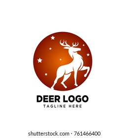circle stand deer on sky logo