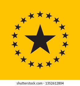 Circle star flat design. Star icon, logo vector illustration.