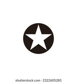 Círculo, símbolo geométrico estrella, simple logo vector