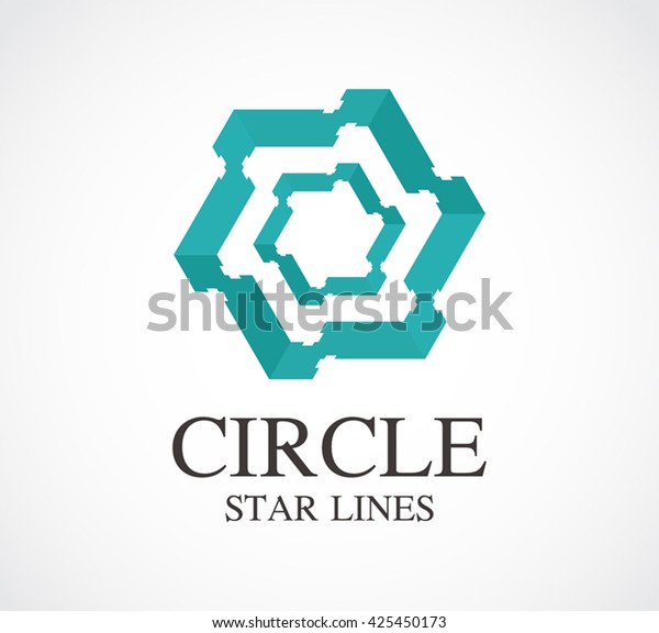 Circle Star Glossy Line Abstract Vector Stock Vector Royalty Free