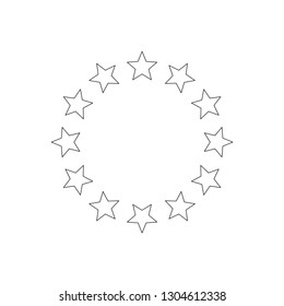 circle star icon symbol vector. on white background