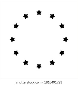 plantilla de icono de estrella de círculo color gris editable. Las estrellas en el símbolo de círculo, símbolo vectorial, están aisladas en el fondo blanco. Ilustración vectorial de logotipo simple