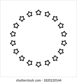 circle star icon template grey color editable. Stars in circle symbol vector sign isolated on white background. Simple logo vector illustration