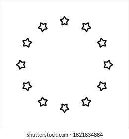 circle star icon template grey color editable. Stars in circle symbol vector sign isolated on white background. Simple logo vector illustration