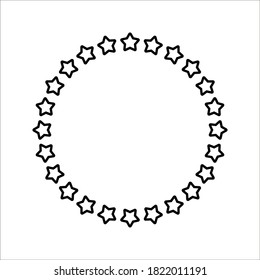 circle star icon template grey color editable. Stars in circle symbol vector sign isolated on white background. Simple logo vector illustration