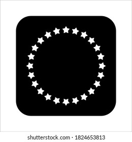 circle star icon template grey color editable. Stars in circle symbol vector sign isolated on white background. Simple logo vector illustration