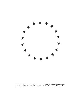 ícone de estrela circular modelo cor cinza editável. Estrelas em círculo símbolo símbolo vetor isolado no fundo branco. Ilustração simples do vetor do logotipo para gráfico e web