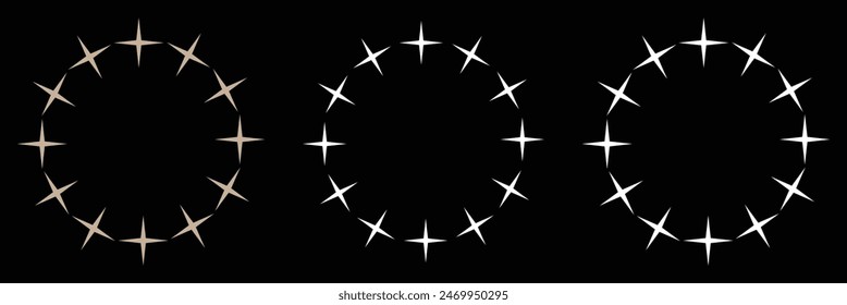 Kreis-Sternsymbol. Circle Star Vektorgrafik Set.