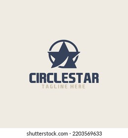 Vorlage für das Circle Star Logo. Universal Creative Premium Symbol. Symbollogotyp für Vektorzeichen
