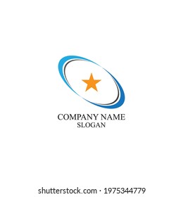 circle and star logo vector illustration template design