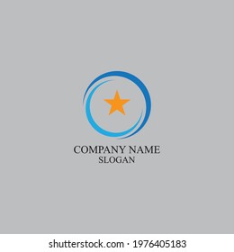 circle and star logo vector illustration template design