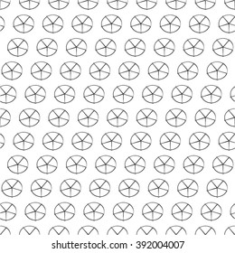 Circle star, monochrome pattern, seamless vector background.