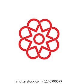 circle star overlapping lines logo vector