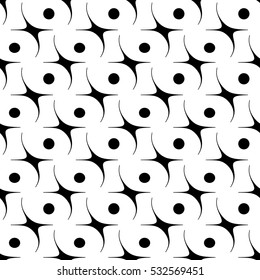 Circle and star seamless pattern. Fashion graphic background design. Modern stylish abstract texture. Monochrome template for prints, textiles, wrapping, wallpaper, website etc. VECTOR illustration