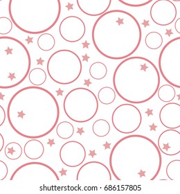 Circle and star seamless pattern. Vector seamless pattern. Modern stylish texture. Repeating circles background