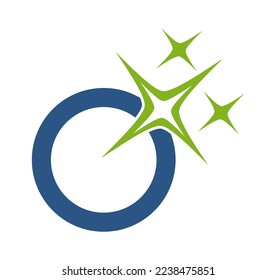 Circle and Star Shine Vector Icon in white background isolated