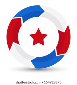 circle Star - US 4th of July - Independence Day Vector Design
