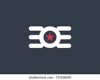 circle star wing logo. abstract design concept vector illustration