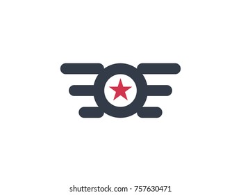 circle star wing logo. abstract design concept vector illustration