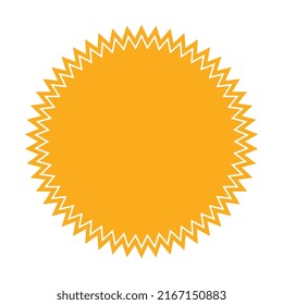 Circle starburst sticker illustration, sunburst badge icon, blank circle background