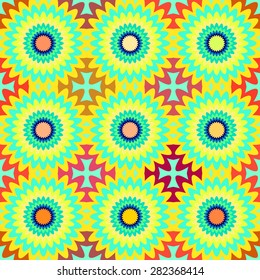 Circle stars colorful pattern.