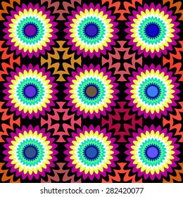 Circle stars colorful pattern.