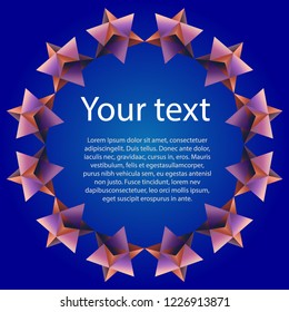 The circle with stars on the blue background