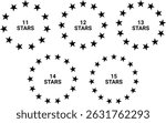 Circle Stars Pattern with 11 12 13 14 15 Ring Formation Illustration