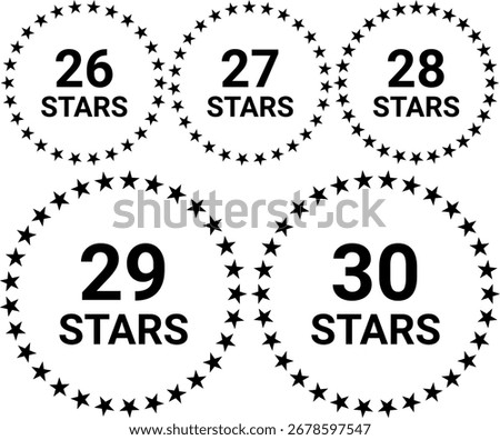 Circle Stars Pattern set 26 27 28 29 30 Ring Formation Illustration
