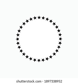 Circle Stars. Round Pattern Symbol - Vector.