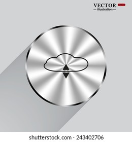 Circle, steel, metal, shadow. cloud storage , vector illustration, EPS 10