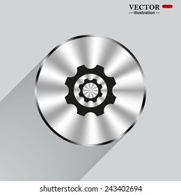 Circle, steel, metal, shadow. Cog Settings , vector illustration, EPS 10