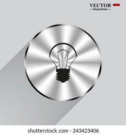 Circle, steel, metal, shadow. incandescent bulb, vector illustration, EPS 10
