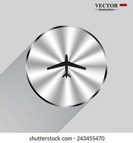 Circle, steel, metal, shadow. plane, vector, EPS 10