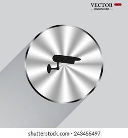 Circle, steel, metal, shadow. surveillance Camera, vector illustration, EPS 10