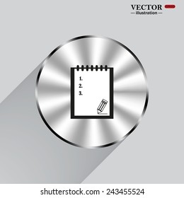 Circle, steel, metal, shadow. tablet with paper, vector illustration, EPS 10