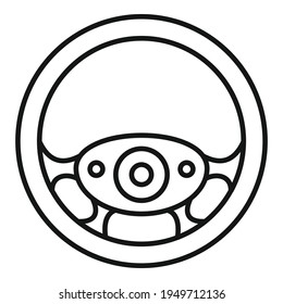 Circle steering wheel icon. Outline Circle steering wheel vector icon for web design isolated on white background